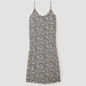 Everlane Women's Summer Slip Dress in Black/Bone White Mini Floral, Size 2